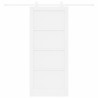 Porte Coulissante avec Set de Quincaillerie 'ORKDAL'Bois Massif Blanc Pin 