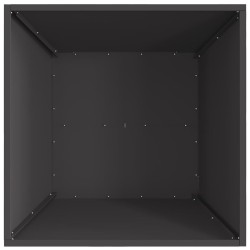 Foyer en acier carré noir 60x60x30 cm 