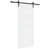 Porte Coulissante avec Ensemble de Quincaillerie Blanc 86x198,5 cm en Bois de Pin Massif 