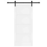 Porte Coulissante avec Ensemble de Quincaillerie Blanc 86x198,5 cm en Bois de Pin Massif 