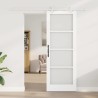 Ensemble de porte coulissante avec matériel Blanc 78x211 cm Bois massif Pin 
