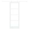 Ensemble de porte coulissante avec matériel Blanc 78x211 cm Bois massif Pin 