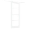 Ensemble de porte coulissante avec matériel Blanc 78x211 cm Bois massif Pin 