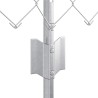 Clôture en maillon de chaîne avec 10 poteaux U argent 0.4x10 m acier 