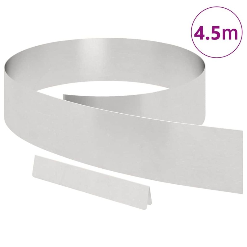 Bordure de jardin Argent 450 x 15 cm Acier inoxydable 