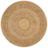 Tapis Jute tressé à la main 120 cm Rond 