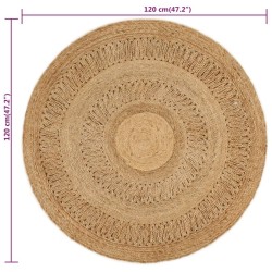 Tapis Jute tressé à la main 120 cm Rond 