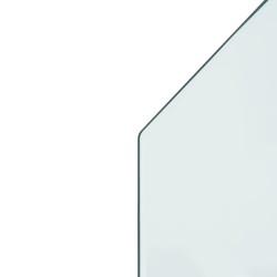 Plaque de verre pour cheminée hexagonale 80x60 cm 