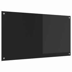 Crédence de cuisine noire 110x60x0,6 cm en verre trempé 