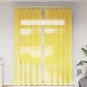 Rideaux en voile avec passe-tringles 2 pcs jaune 