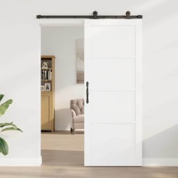 Porte Coulissante avec Ensemble Quincaillerie 'ORKDAL'Bois Massif Blanc 