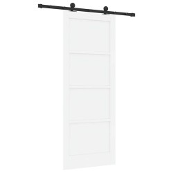 Porte Coulissante avec Ensemble Quincaillerie 'ORKDAL'Bois Massif Blanc 