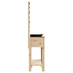 Jardinière avec treillis et étagère 71x37x152 cm en bois massif de sapin 