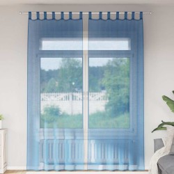 Rideaux en voile avec passe-tringles 2 pcs bleu royal 