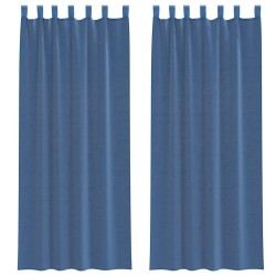 Rideaux en voile avec passe-tringles 2 pcs bleu royal 