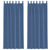 Rideaux en voile avec passe-tringles 2 pcs bleu royal 