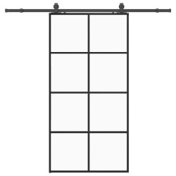 Porte coulissante kit de quincaillerie noir 102,5x205 cm 