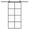 Porte coulissante kit de quincaillerie noir 102,5x205 cm 
