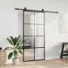 Porte coulissante kit de quincaillerie noir 102,5x205 cm 