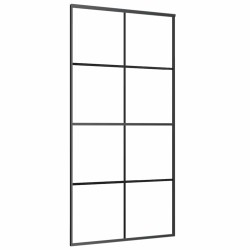 Porte coulissante kit de quincaillerie noir 102,5x205 cm 