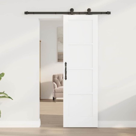 Porte coulissante avec kit quincaillerie 'ORKDAL'en bois massif de pin blanc 