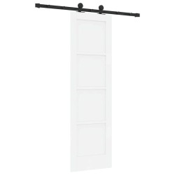 Porte coulissante avec kit quincaillerie 'ORKDAL'en bois massif de pin blanc 