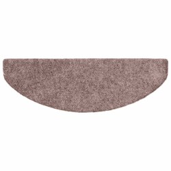 Tapis d'escalier auto-adhésifs 20 pièces 65 x 21 x 4 cm Crème Demi-rond Grand 