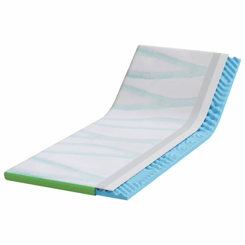 Coussins de Matelas Blanc et vert 80 x 200 cm 
