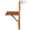 Table suspendue de balcon 64,5x44x80 cm Bois d'acacia massif 