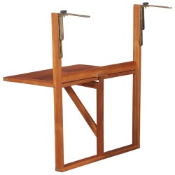 Table suspendue de balcon 64,5x44x80 cm Bois d'acacia massif 