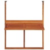 Table suspendue de balcon 64,5x44x80 cm Bois d'acacia massif 