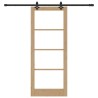 Porte Coulissante avec Matériel 86x211 cm Bois Massif en Pin 