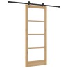 Porte Coulissante avec Matériel 86x211 cm Bois Massif en Pin 