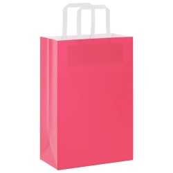 Sacs en papier 250 pcs avec poignées rose 21x11x31 cm 