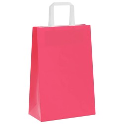 Sacs en papier 250 pcs avec poignées rose 21x11x31 cm 