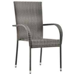 Ensemble de salle à manger pour jardin 5 pcs Gris 4 places 