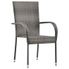 Ensemble de salle à manger pour jardin 5 pcs Gris 4 places 