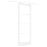 Porte Coulissante avec Ensemble de Quincaillerie Blanc 78x211 cm Bois Massif en Pin 