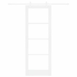 Porte Coulissante avec Ensemble de Quincaillerie Blanc 78x211 cm Bois Massif en Pin 