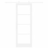 Porte Coulissante avec Ensemble de Quincaillerie Blanc 78x211 cm Bois Massif en Pin 