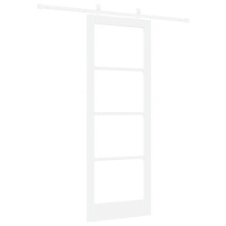 Porte Coulissante avec Ensemble de Quincaillerie Blanc 78x211 cm Bois Massif en Pin 