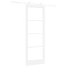 Porte Coulissante avec Ensemble de Quincaillerie Blanc 78x211 cm Bois Massif en Pin 