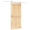 Porte coulissante et kit de quincaillerie 90x210 cm pin massif 