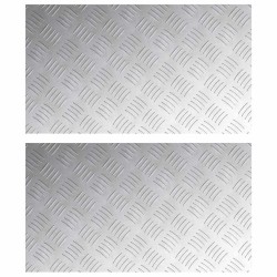 Plaques en Aluminium Antidérapantes avec Motif, 2 pièces 70x40 cm 