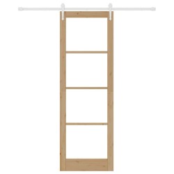 Porte coulissante avec kit quincaillerie 78x232 cm Bois massif en pin 