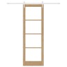 Porte coulissante avec kit quincaillerie 78x232 cm Bois massif en pin 