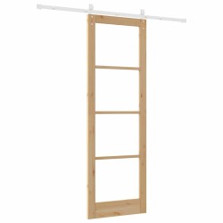 Porte coulissante avec kit quincaillerie 78x232 cm Bois massif en pin 