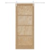 Porte Coulissante avec Kit de Quincaillerie 86x211 cm en Bois de Pin Massif 