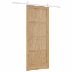 Porte Coulissante avec Kit de Quincaillerie 86x211 cm en Bois de Pin Massif 