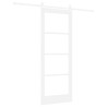 Porte Coulissante avec Ensemble de Matériel Blanc 78x202 cm Bois Massif Pin 